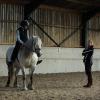 Melissa Kreuzer and Frances back in 2010, having a lesson at Littletree in Cumbria, UK.
